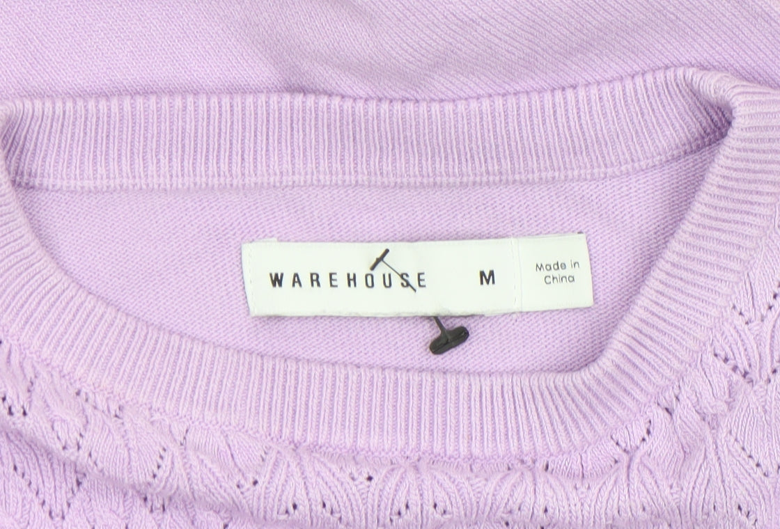 Warehouse Women’s Purple Knit Crew Neck Pullover Jumper M