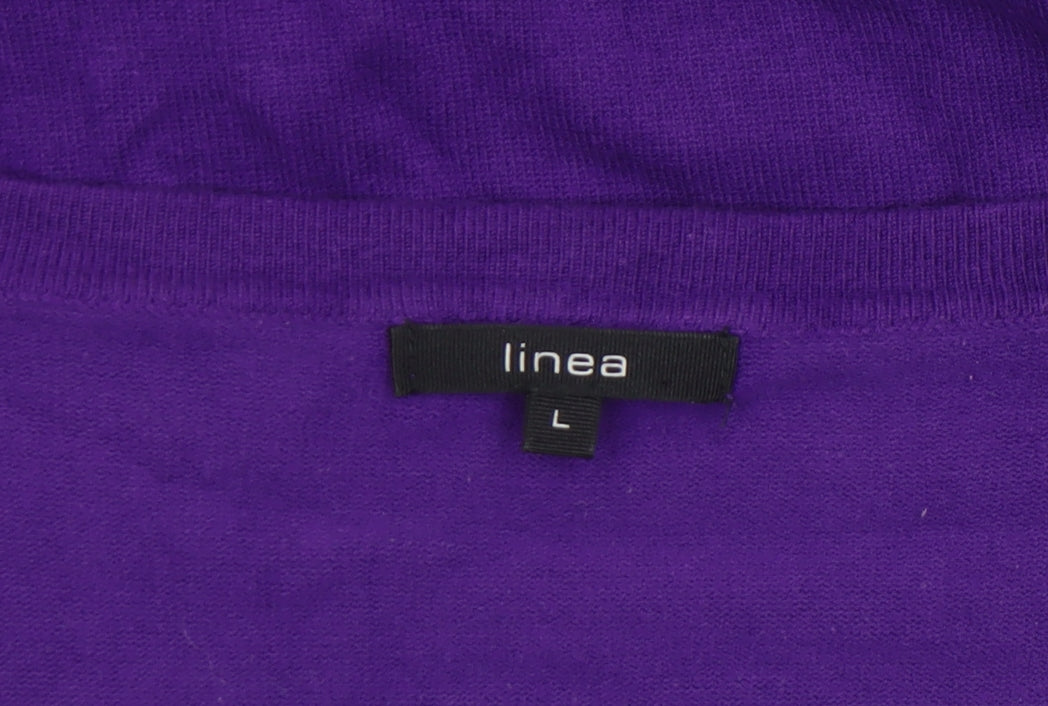 Linea Women’s Purple Scoop Neck 3/4 Sleeve Knit Jumper L