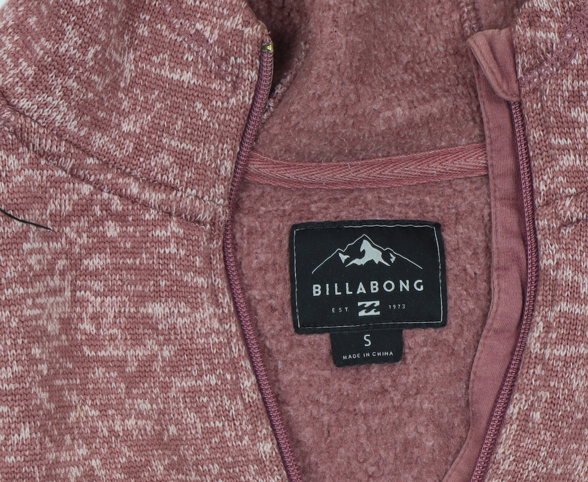 Billabong Womens Pink Full Zip Hoodie Small Polyester Casual