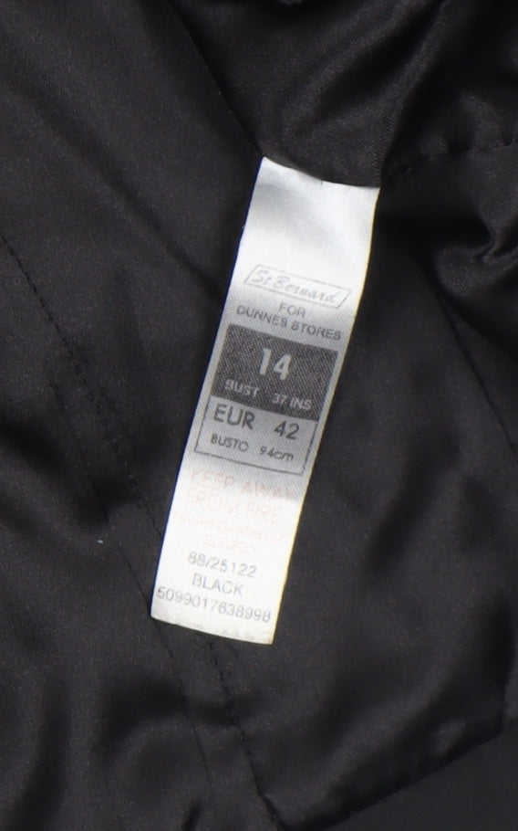 St Bernard Women’s Black Size 14 Mid-Length Overcoat with Buttons