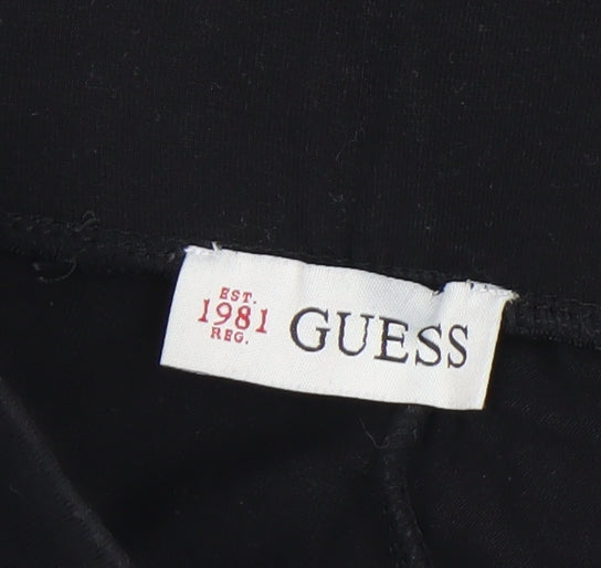 Guess Women's Black XS Ruffled Side Stretch Leggings