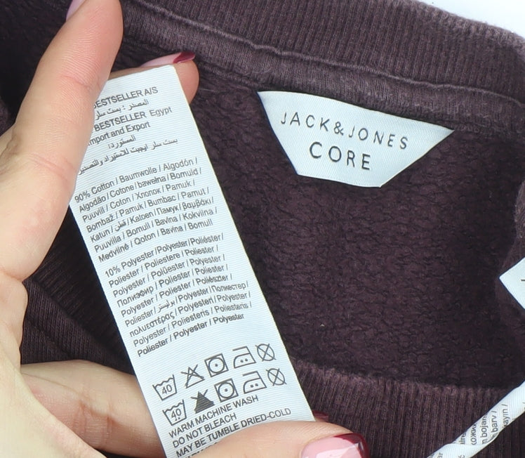 Jack & Jones Men’s Brown Logo Crew Neck Sweatshirt Size L