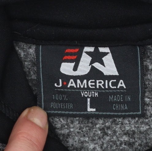 J America Boys Grey Western New York Flash Pullover Hoodie Youth L Polyester