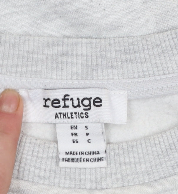 Refuge Athletics Women Grey Small Pullover Sweatshirt Milan Print