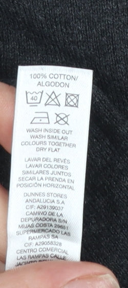 Dunnes Stores Men's Grey Collared Cotton Henley Jumper Size M