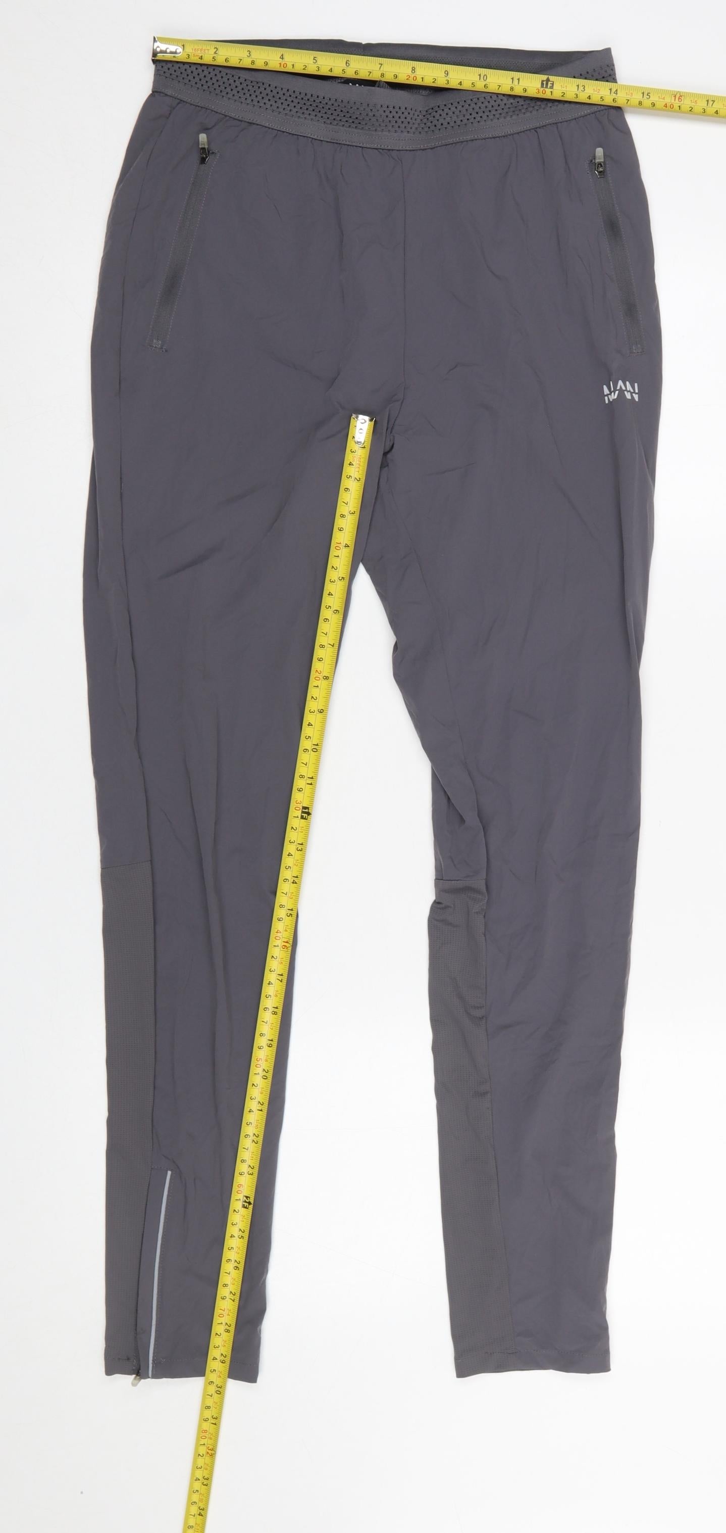 MAN Active Mens Grey S Regular Fit Jogger Trousers Lightweight Stretch