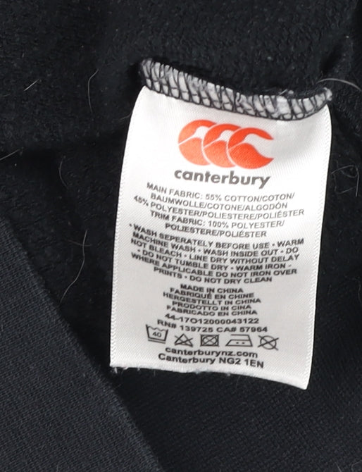 Canterbury Boys Black Full Zip Hoodie IRFU 10 Years Cotton Blend