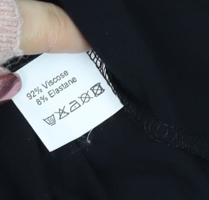 Yoek Women's Black Viscose Slip Dress M Ruffle Hem Party Style