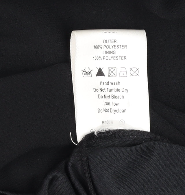 Rise Womens Black Beaded Cuff V-Neck Shift Party Dress Size 14