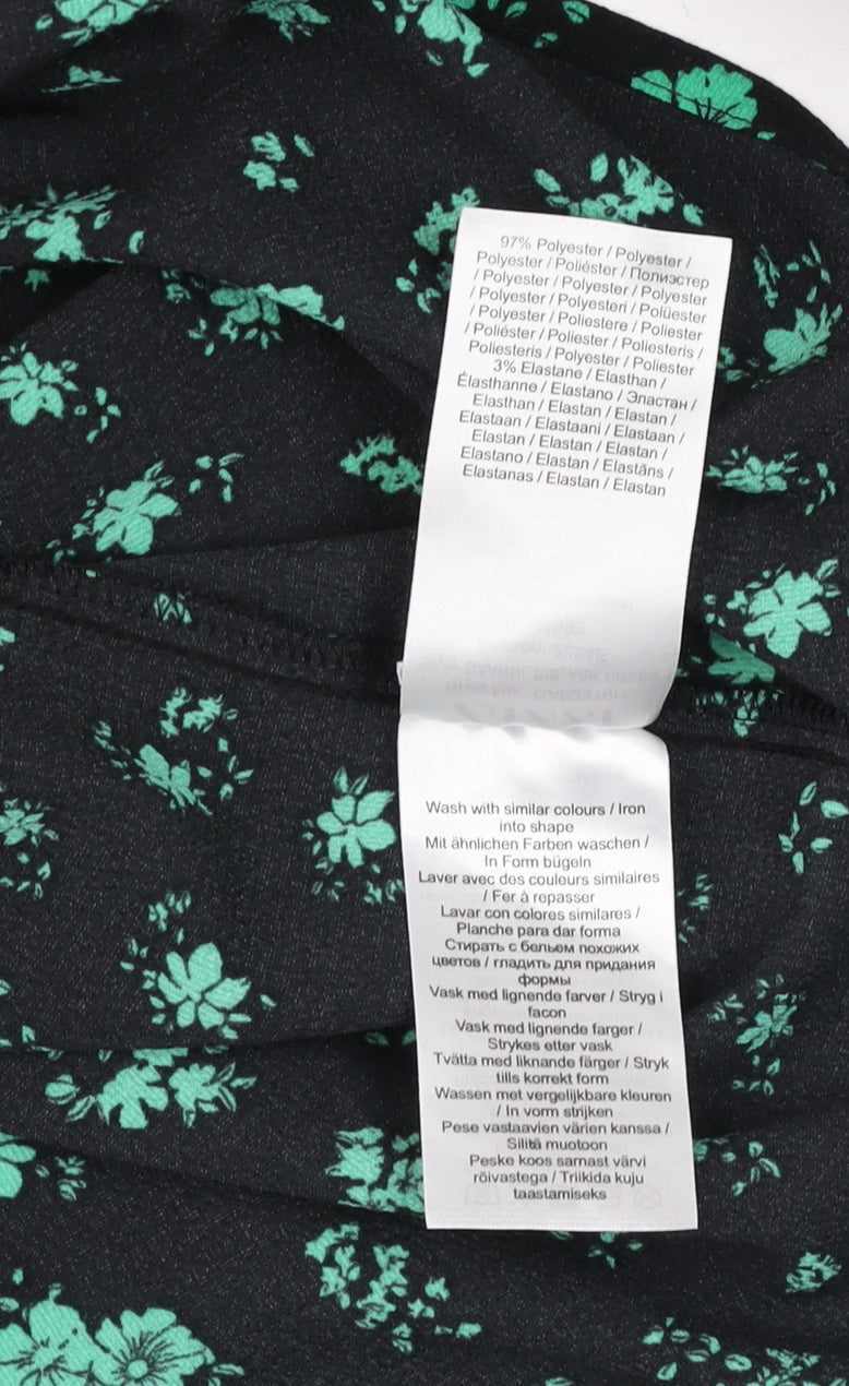 Zizzi Women's Black Floral Shift Dress Size M Short Sleeve