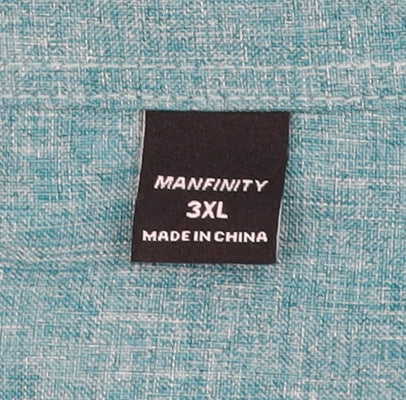 Manfinity Men's Blue 3XL Regular Fit Long Sleeve Dress Shirt