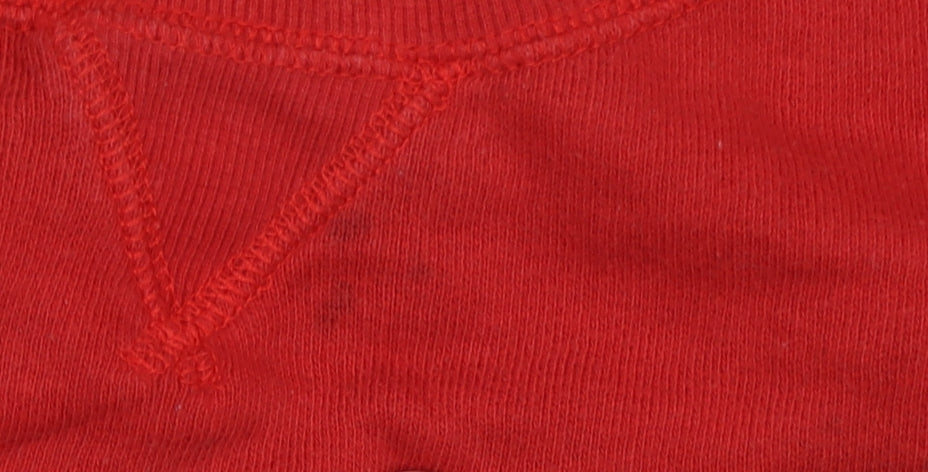 H&M Women's Red Crafted Print Crew Neck Cotton Sweatshirt Size L