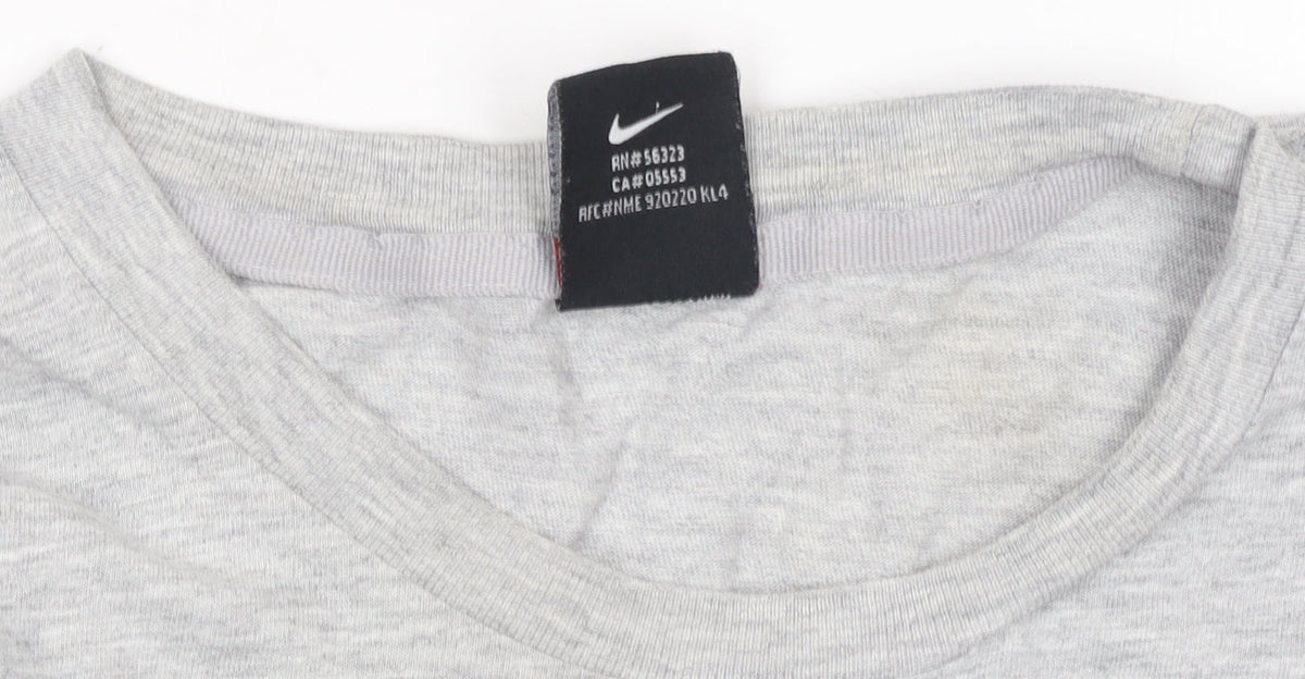 Nike Men's Grey Short Sleeve Crew Neck Cotton T-Shirt Size M