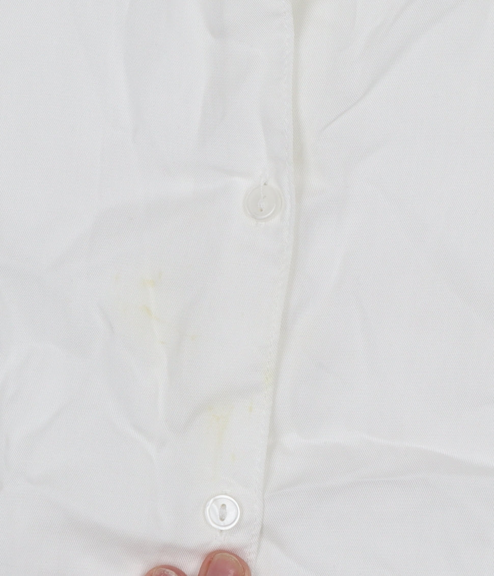 Massimo Dutti Women's White Button-Up Lyocell Shirt Size 10