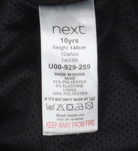 Next Boys Black Jogger Softshell Trousers 10 Years Elastic Waist Zip Pockets