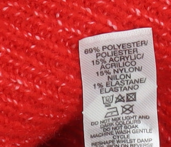 Dunnes Stores Womens Red V-Neck Pullover Knit Jumper XS