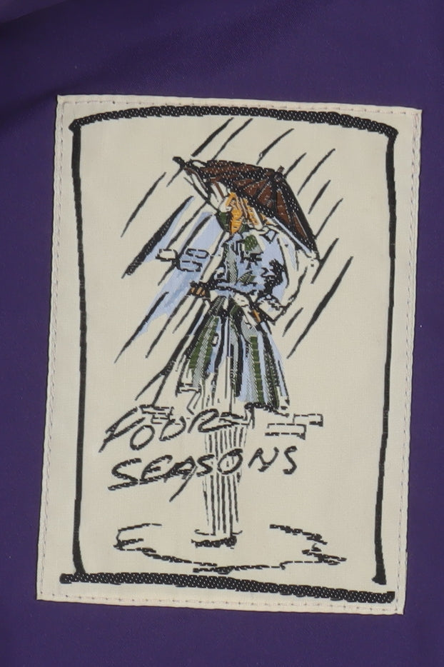 Four Seasons Women's Purple Long Rain Coat M Water Resistant Classic Style