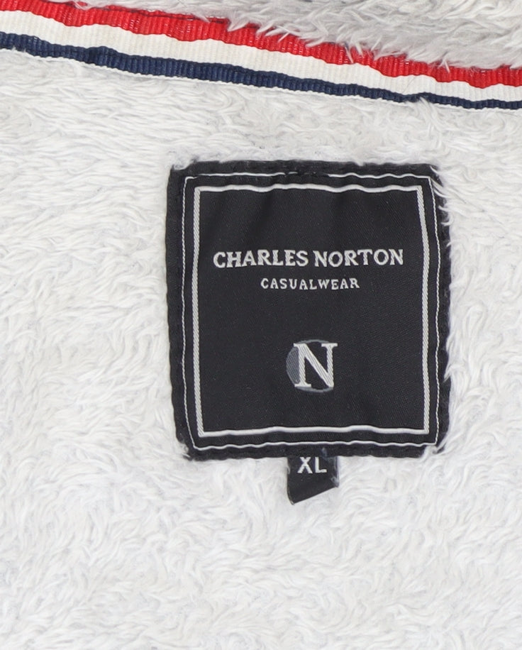 Charles Norton Men's Grey Full Zip Fleece Sweatshirt XL