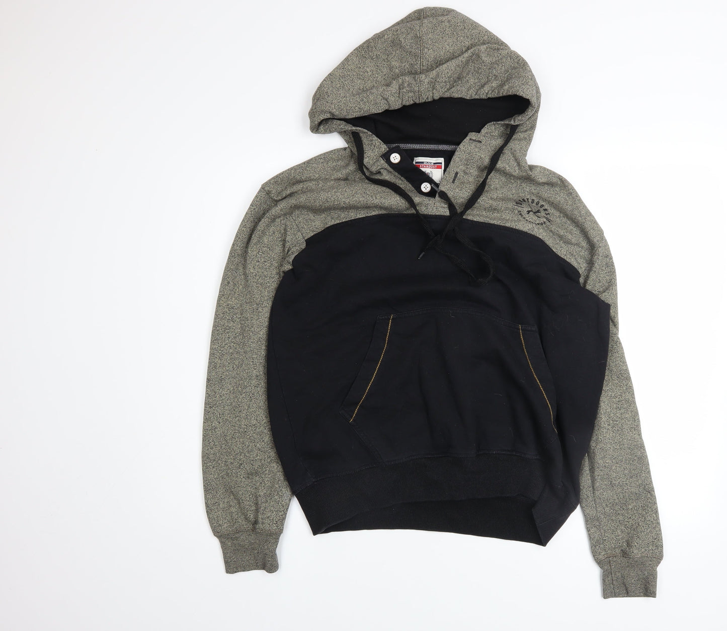 Duke Stardust Boys Grey & Black Pullover Hoodie Size L with Kangaroo Pocket