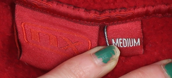 MX Men’s Red Fleece 1/4 Zip Pullover Sweatshirt Medium