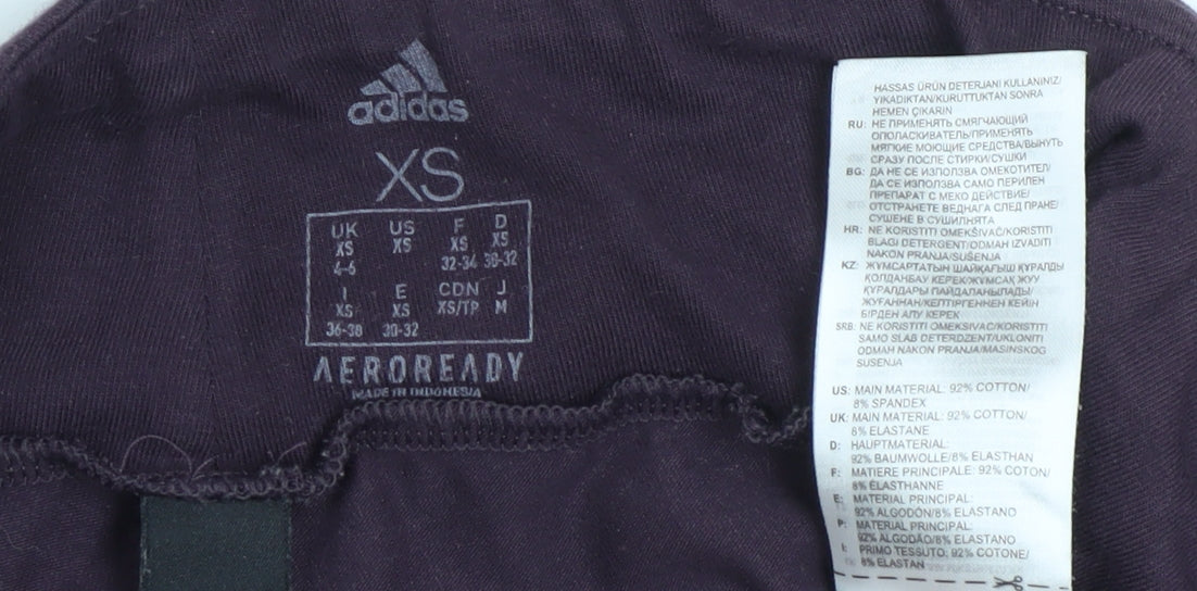 Adidas Womens XS Black Coral AEROREADY Leggings Cotton Blend