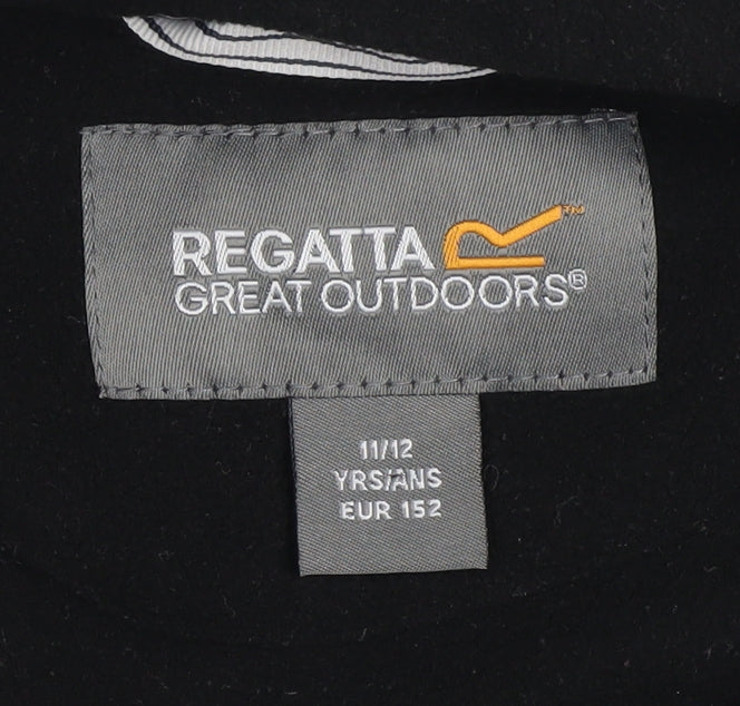 Regatta Boys Black Fleece Full Zip Sweatshirt 11-12 Years Outdoor Jacket