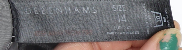 Debenhams Women’s Grey Size 14 Mid-Length Quilted Full Zip Jacket