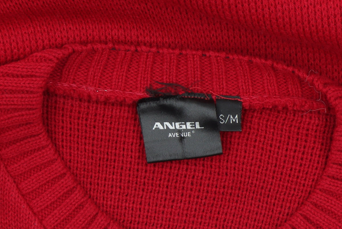 Angel Avenue Women's Red Christmas Jumper S/M Acrylic Knit