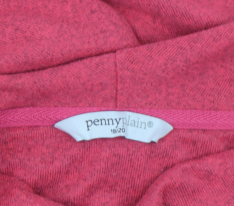 Penny Plain Women's Pink Cowl Neck 3/4 Sleeve Pullover Jumper Size 18/20