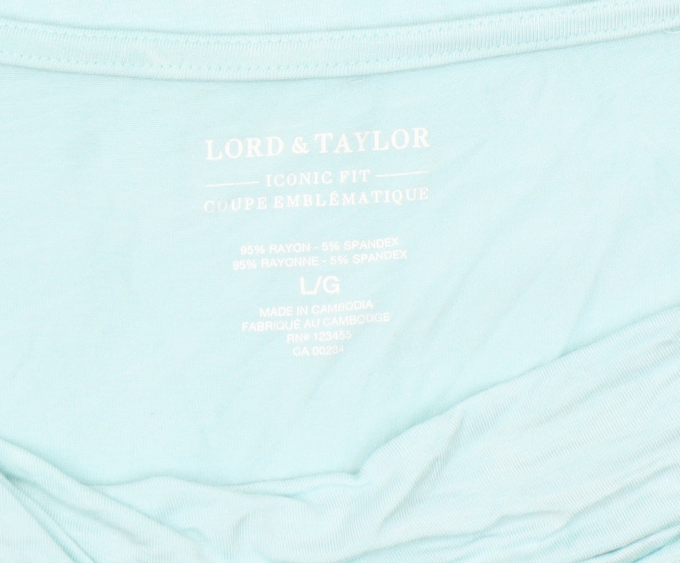 Lord & Taylor Women’s Blue Long Sleeve Basic Jersey Top Size L