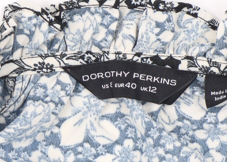 Dorothy Perkins Women's Floral Black Tunic Blouse UK12