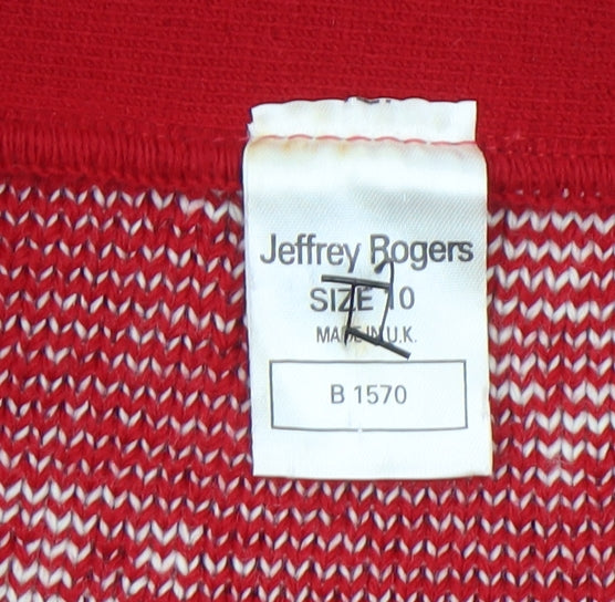 Jeffrey Rogers Womens Red Fair Isle Knit Pencil Skirt Size 10