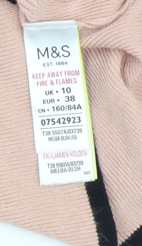 Marks & Spencer Women's Beige Crew Neck Long Sleeve Jumper Size 10