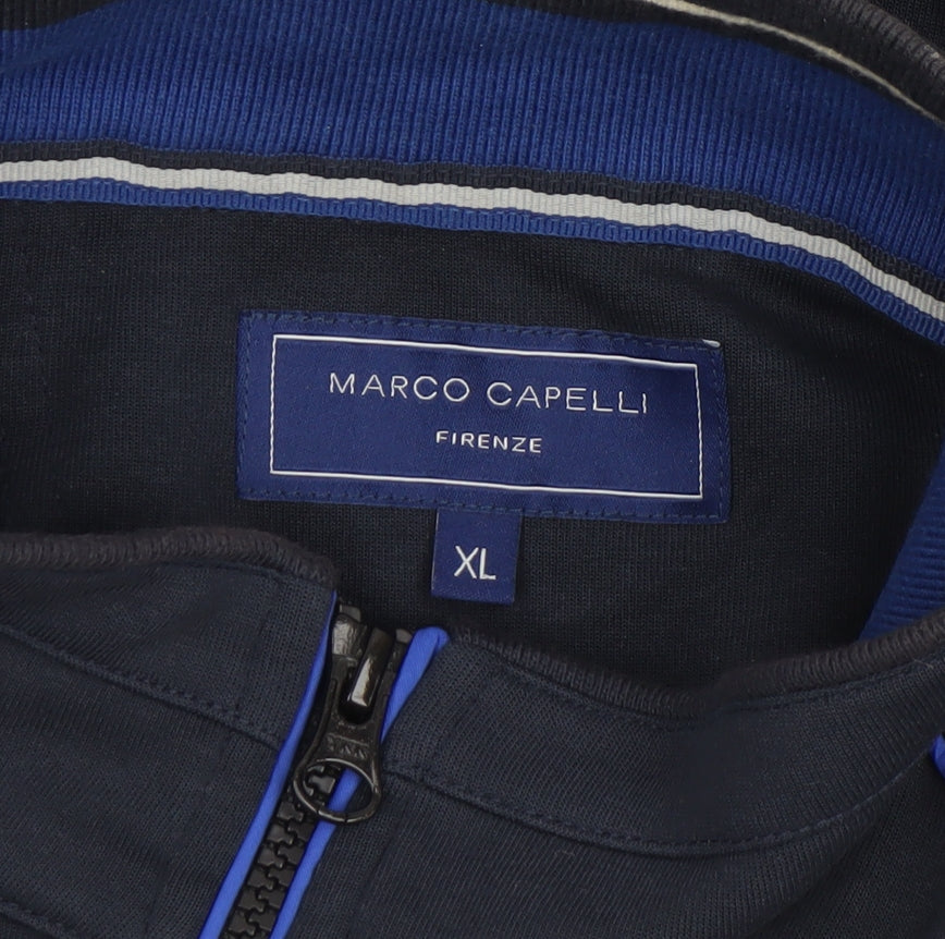 Marco Capelli Men’s Blue XL Bomber Jacket Stand Collar Lightweight Zip