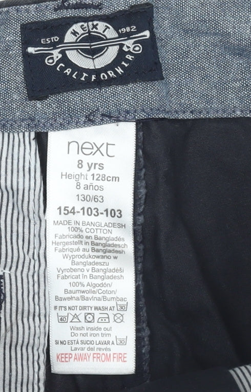 Next Boys Black Chino Shorts 8 Years Regular Fit 100% Cotton