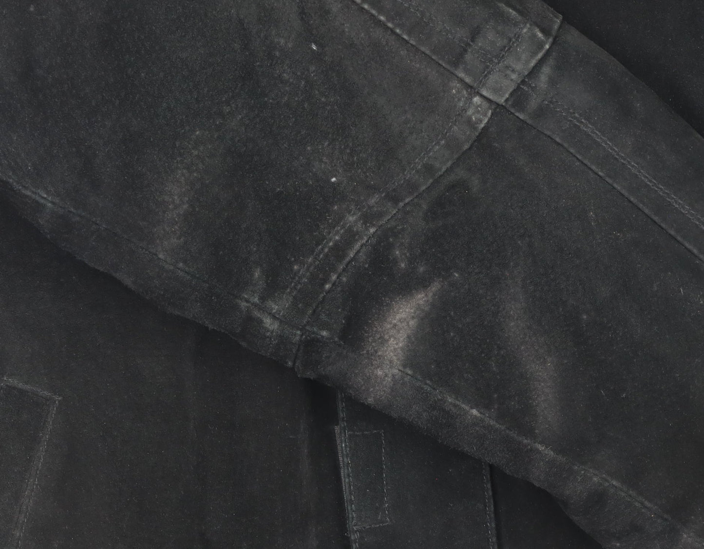 St Bernard Men's Black Leather Mid-Length Jacket L 41in