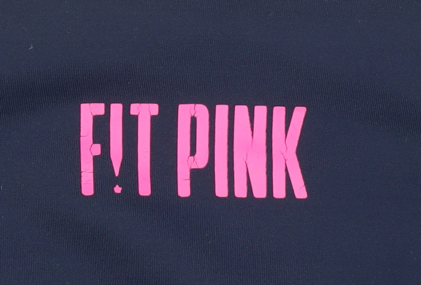 Fit Pink Womens Navy Blue High Waist Leggings Size 12 Polyester Blend
