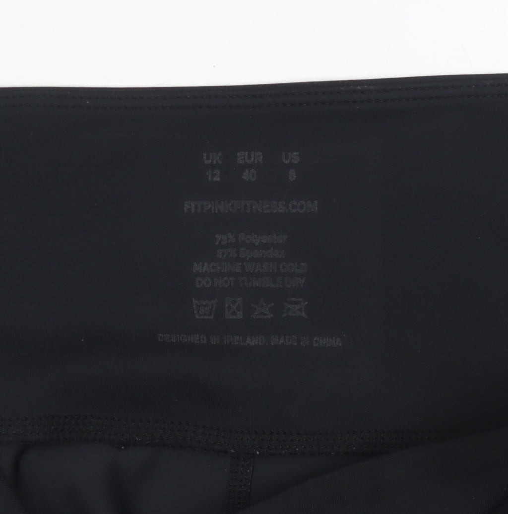 Fit Pink Womens Black Leggings Size 12 Slim Stretch Activewear Trousers