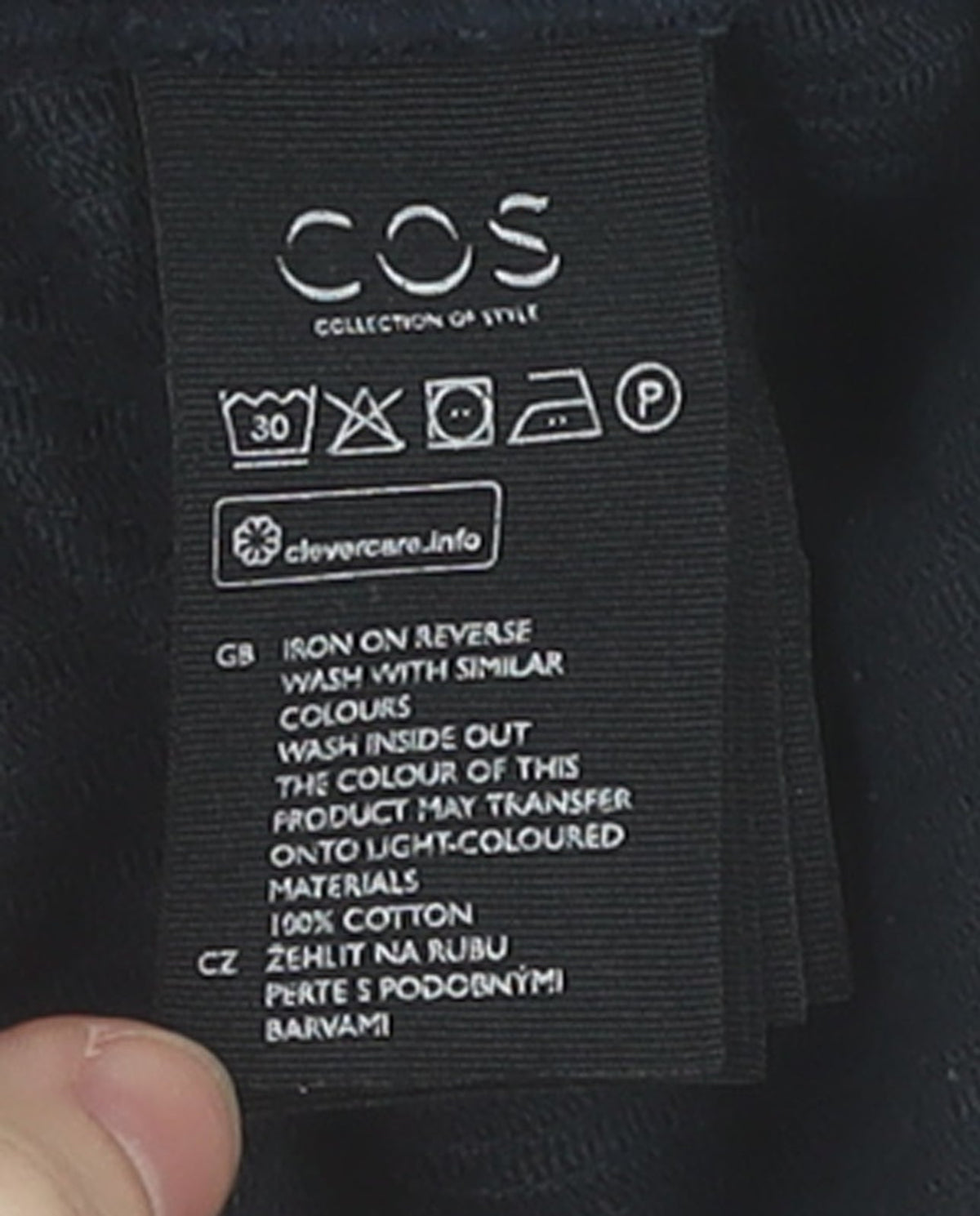 COS Women Black Cotton Corduroy Shift Dress Size 6 Long Sleeve