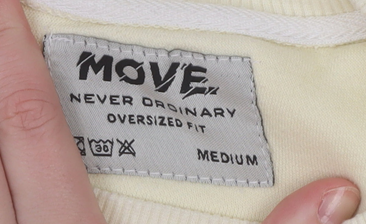 MOVE Never Ordinary Beige Oversized Fit Women's Sweatshirt Medium