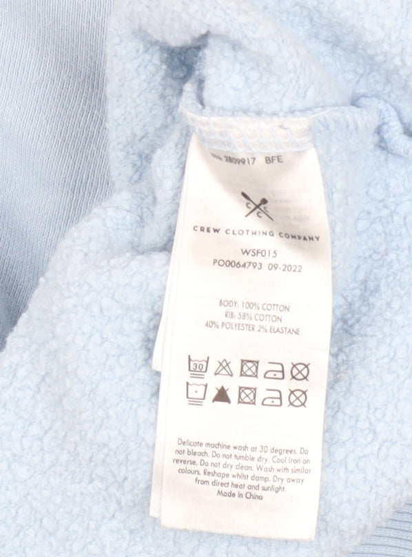 Crew Clothing Women Blue Henley Sweatshirt Size 6 Cotton