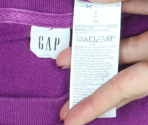 Gap Women's Purple Logo Crew Neck Pullover Sweatshirt Size S