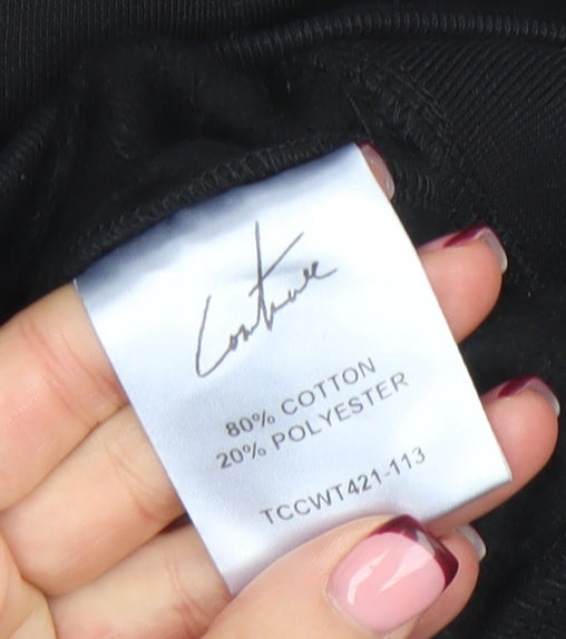 The Couture Club Women's Black & White Pullover Hoodie UK 10
