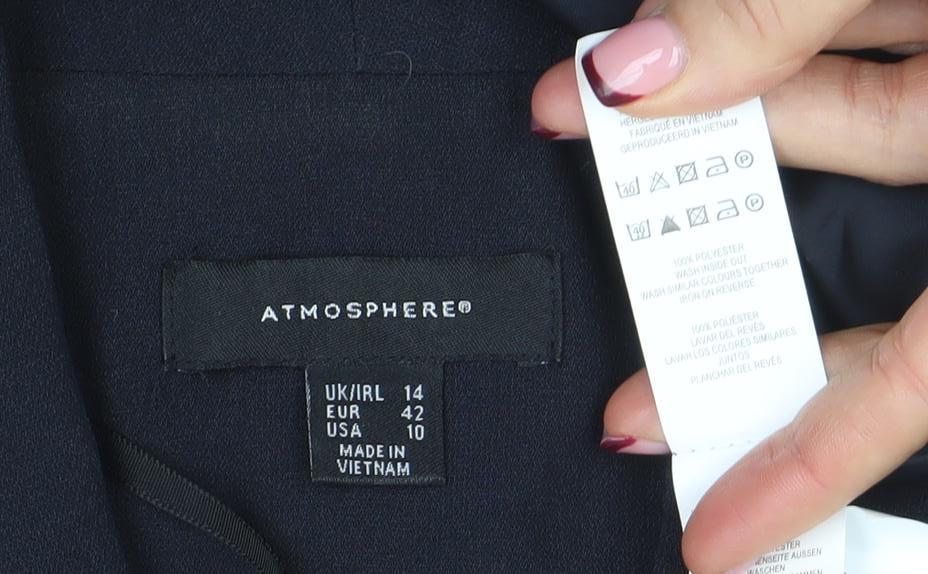 Atmosphere Women's Black Size 14 Single Breasted Shawl Blazer