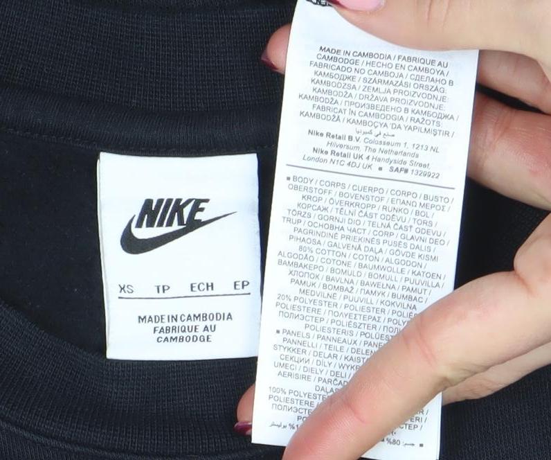 Nike Men's Black XS Crew Neck Pullover Sweatshirt with Logo