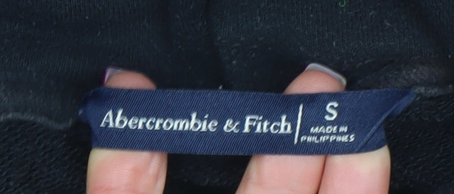 Abercrombie & Fitch Womens Black Small Pullover Hoodie Cotton Blend