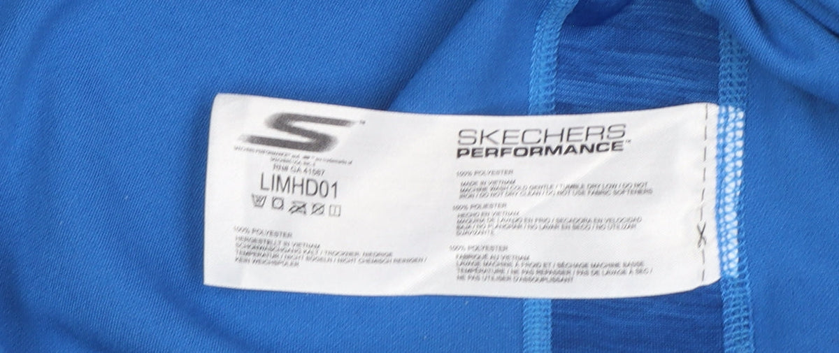 Skechers Performance Blue Polyester Hooded Pullover Hoodie Womens M