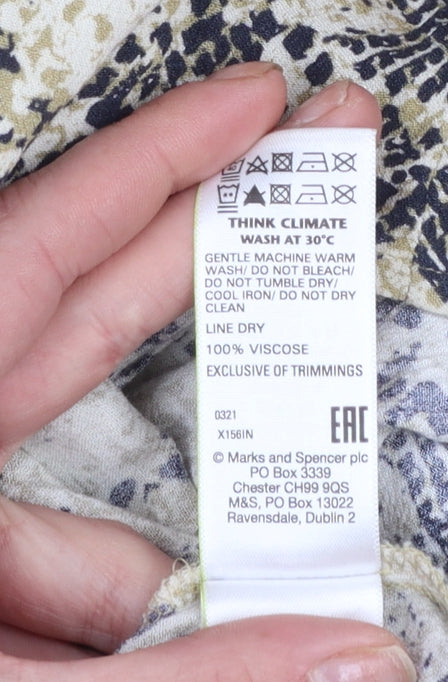 Marks and Spencer Women’s Beige Animal Print Midi Wrap Dress Size 8