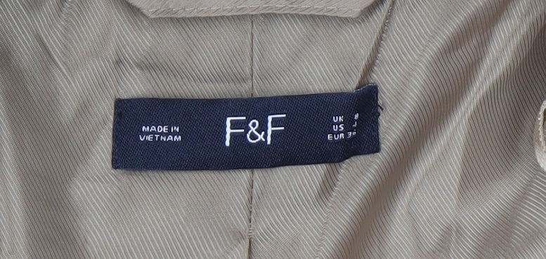 F&F Womens Beige Classic Single-Breasted Blazer UK 8