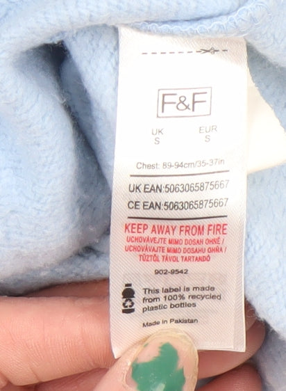 F&F Men's Blue 1979 Pullover Hoodie Size S Retro Graphic Sweatshirt